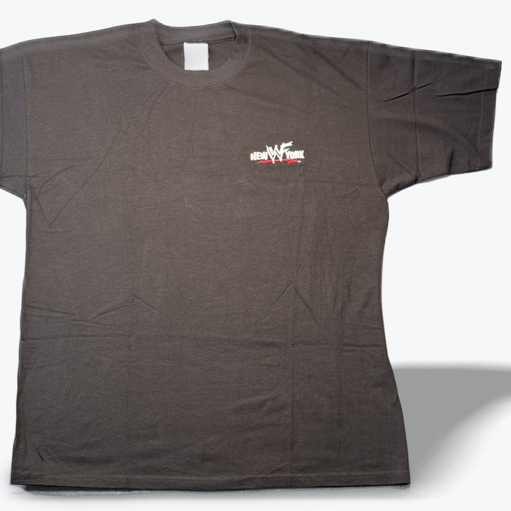 Vintage WWF New York Embroidered T-Shirt Mens XL Black Gildan Cotton Tee